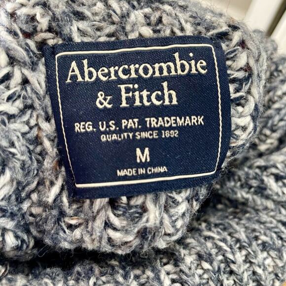 Abercrombie & Fitch Gray Marled Knit Chunky Turtleneck Sweater Size Medium - Picture 11 of 11